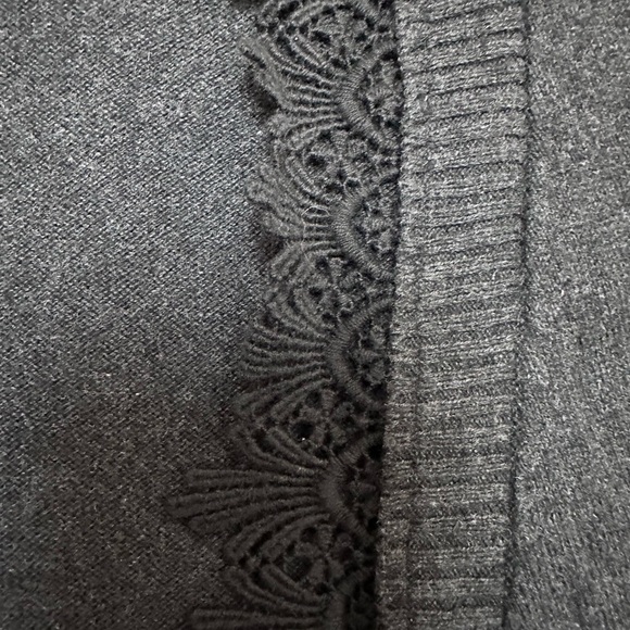 Soft Surroundings Cotton/Cashmere Blend Open Long Line Lace Placket Cardigan - Picture 8 of 14